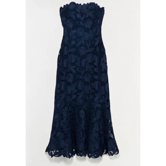 Simkhai Valletta Strapless Embroidered Midi Dress Size 4 - Picture 4 of 9